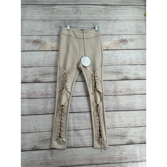Runaway Australia Harley Faux Suede Leggings Women's Size XS‎ Sand/Beige NEW - Picture 1 of 11